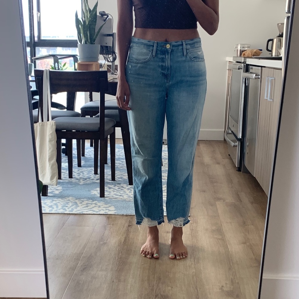 Frame Le Hollywood Crop Straight Leg Jeans